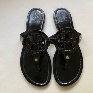 Tory Burch Miller Sandal, Black, Size 9